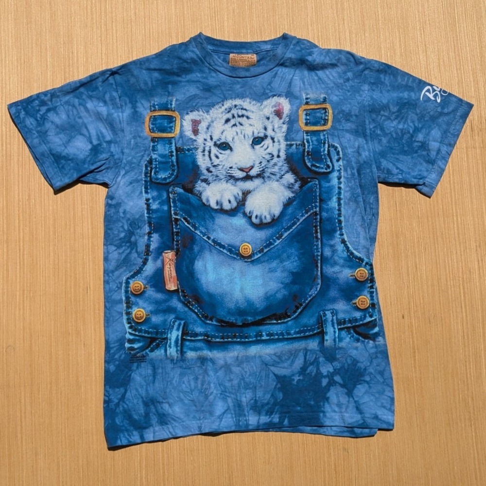 Vintage 2001 The Mountain‎ Baby White Tiger Tie Dye Busch Gardens Men's Medium